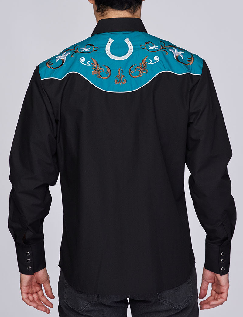 Men's Western Cowboy Embroidery Shirt-PS500-506 - Rodeo Clothing wholesale 