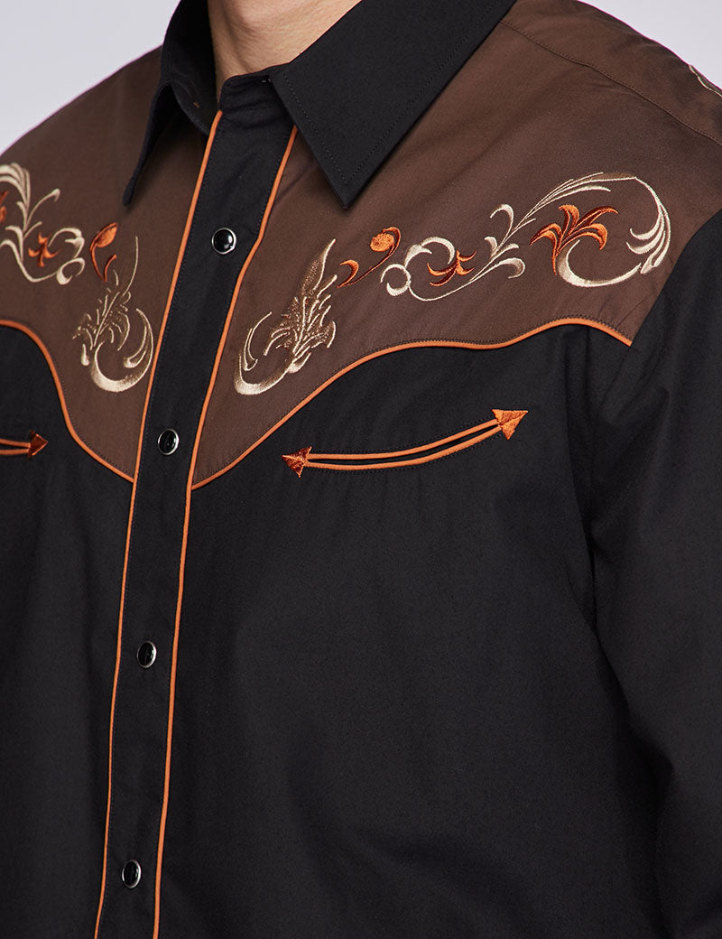 Men's Western Cowboy Embroidery Shirt-PS500-507 - Rodeo Clothing wholesale 