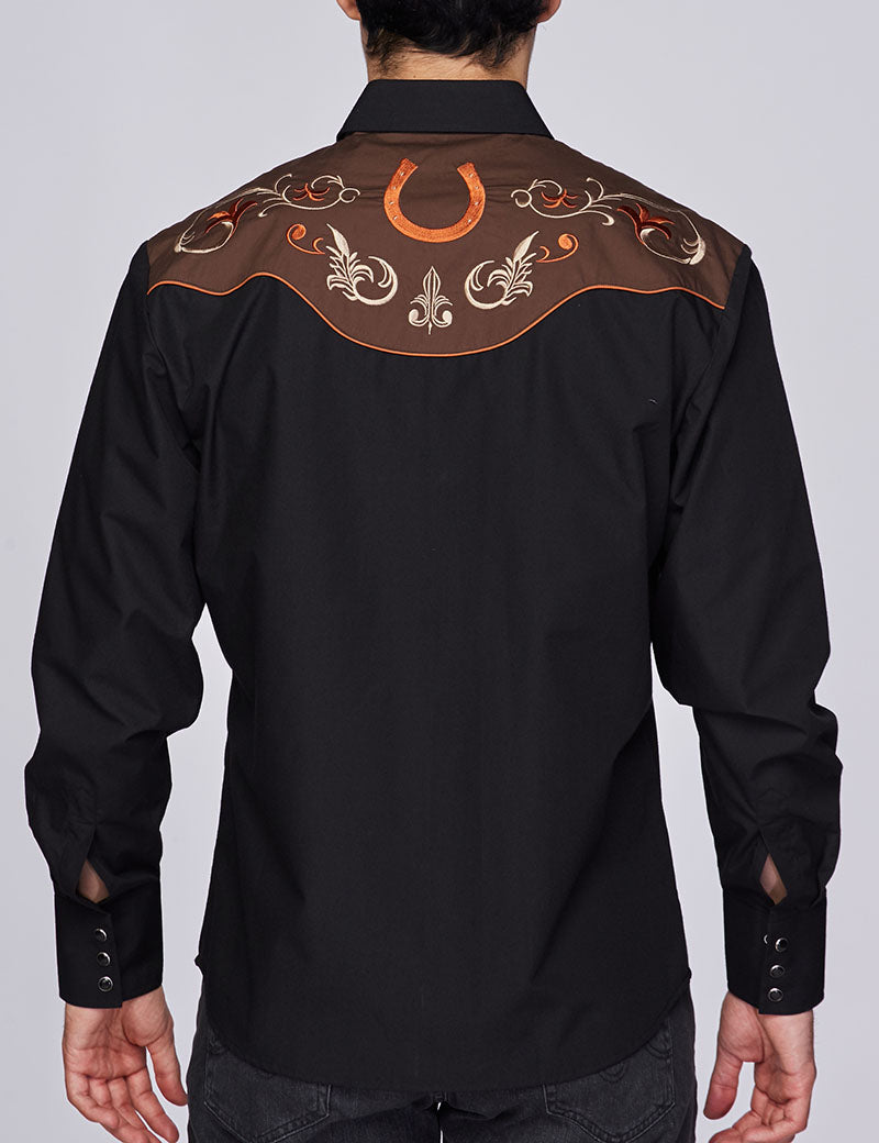 Men's Western Cowboy Embroidery Shirt-PS500-507 - Rodeo Clothing wholesale 