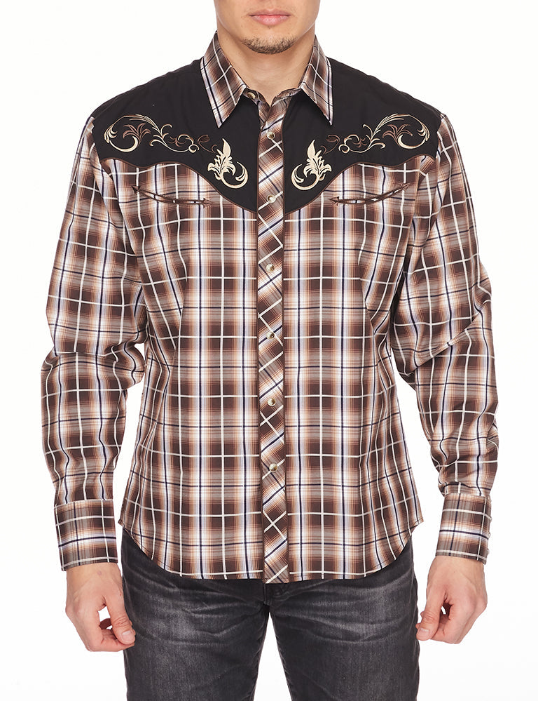 Men's Western Cowboy Embroidery Shirt-PS500-530 - Rodeo Clothing wholesale 