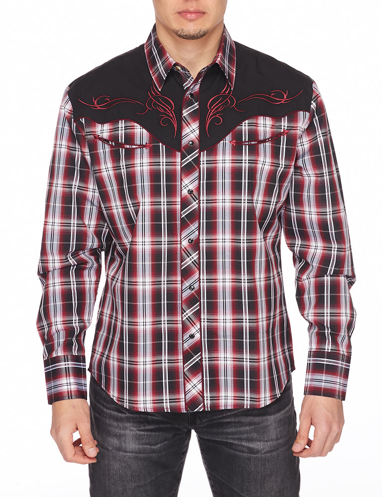 Men's Western Cowboy Embroidery Shirt-PS500-532 - Rodeo Clothing wholesale 