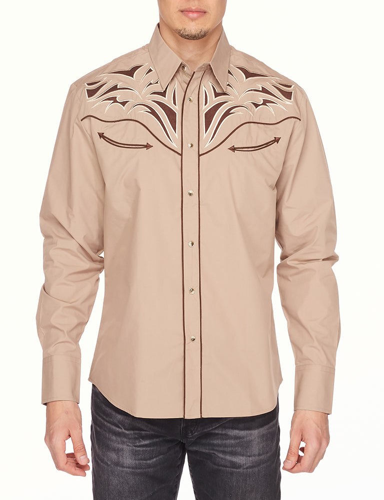 Men's Western Cowboy Embroidery Shirt-PS500-533 - Rodeo Clothing wholesale 