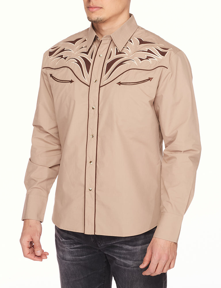 Men's Western Cowboy Embroidery Shirt-PS500-533 - Rodeo Clothing wholesale 