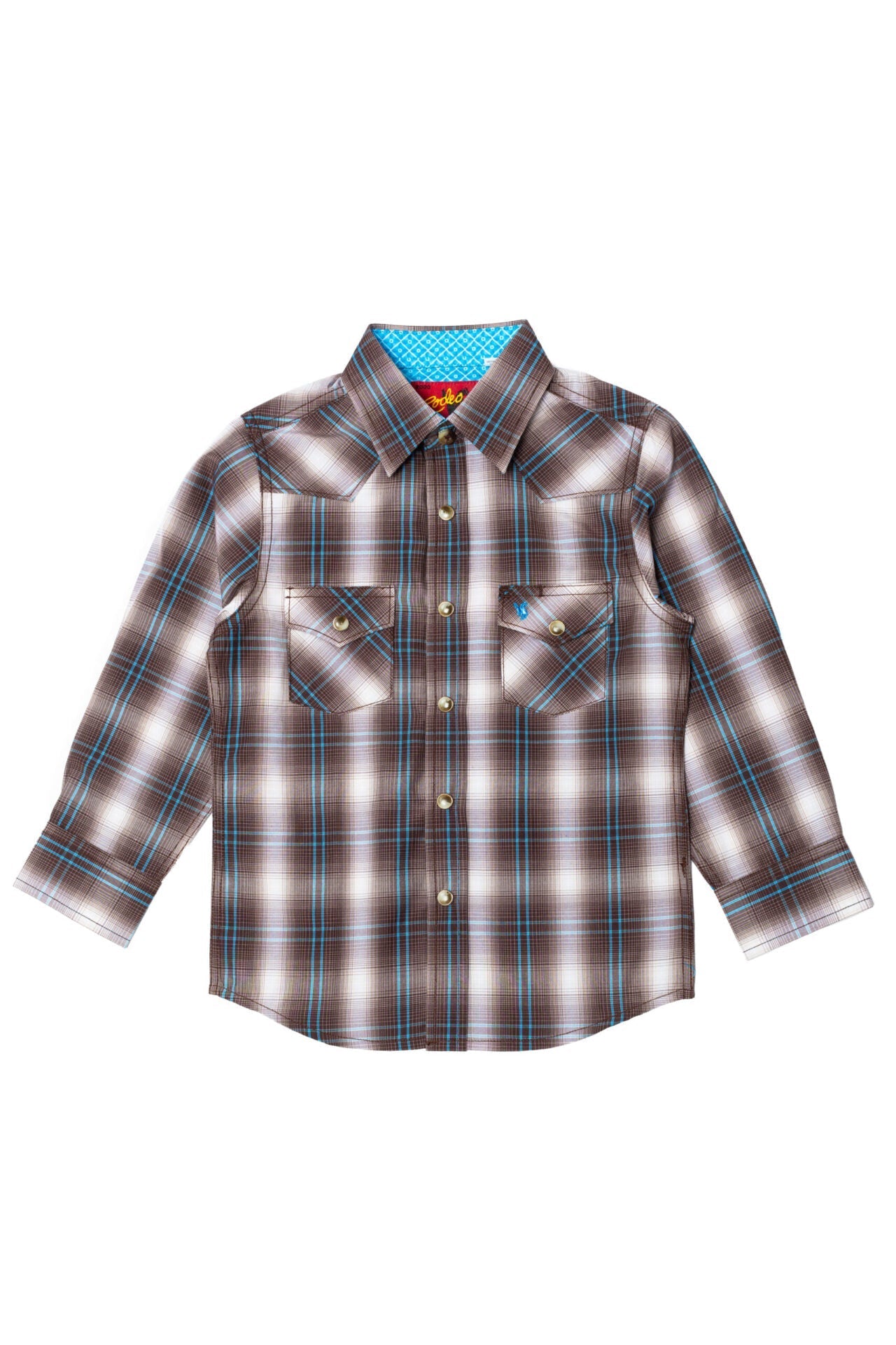 Boy's Western Pearl Snap Button Plaid Shirt-PS400K-461 - Rodeo Clothing wholesale 