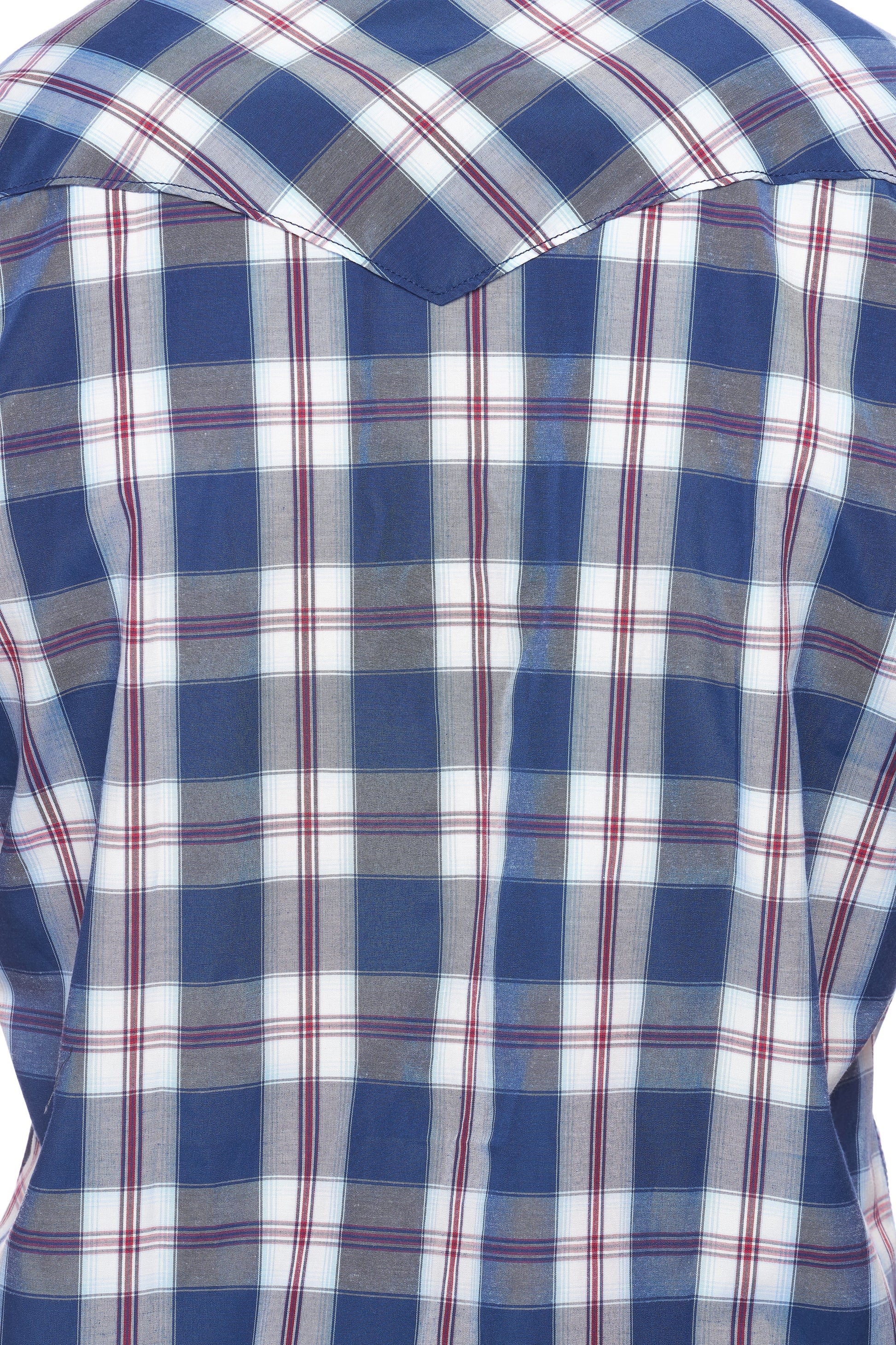 Men's Western Short Sleeve Pearl Snaps Plaid Shirt-PS400S-403 - Rodeo Clothing wholesale 