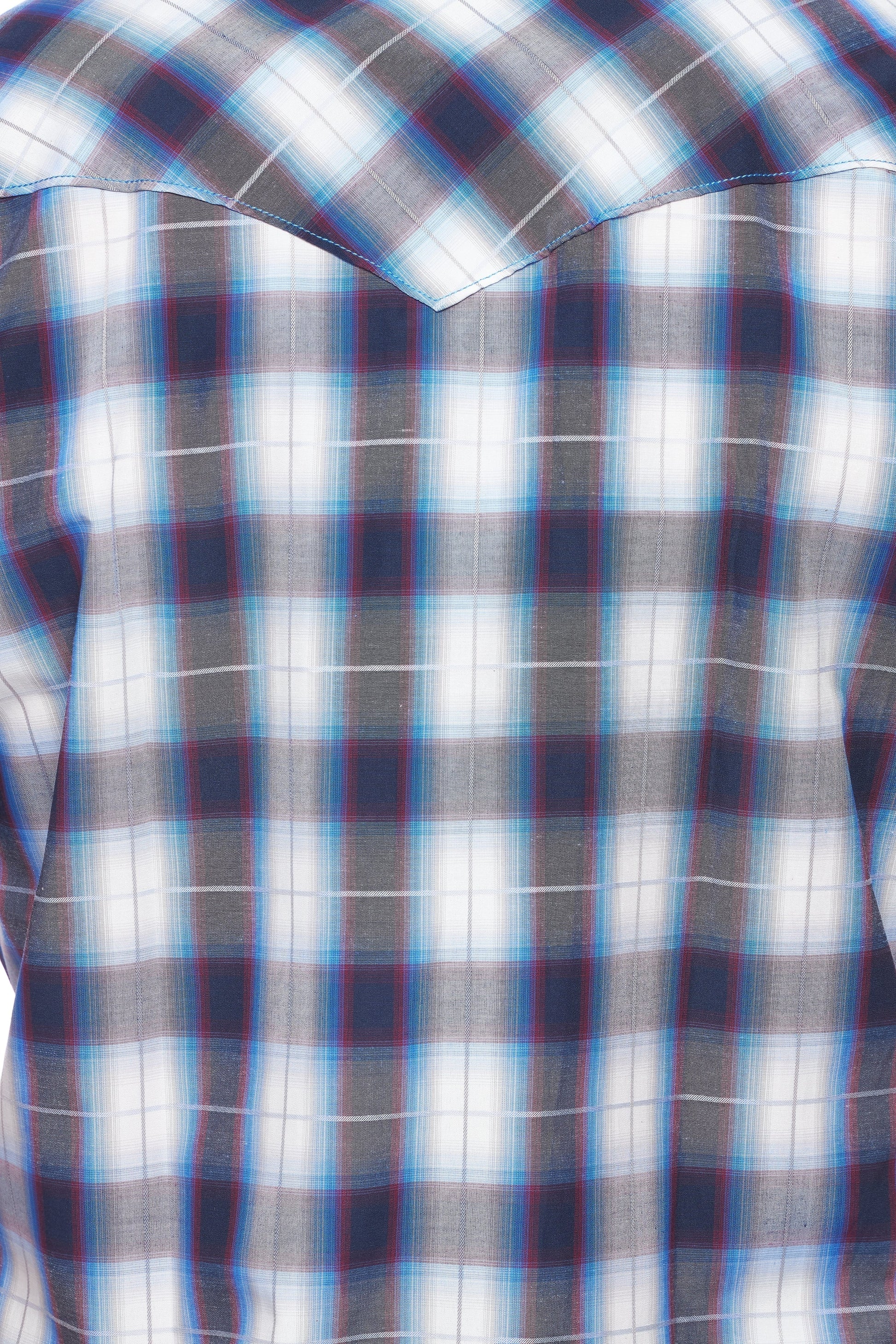 Men's Western Short Sleeve Pearl Snaps Plaid Shirt-PS400S-470 - Rodeo Clothing wholesale 