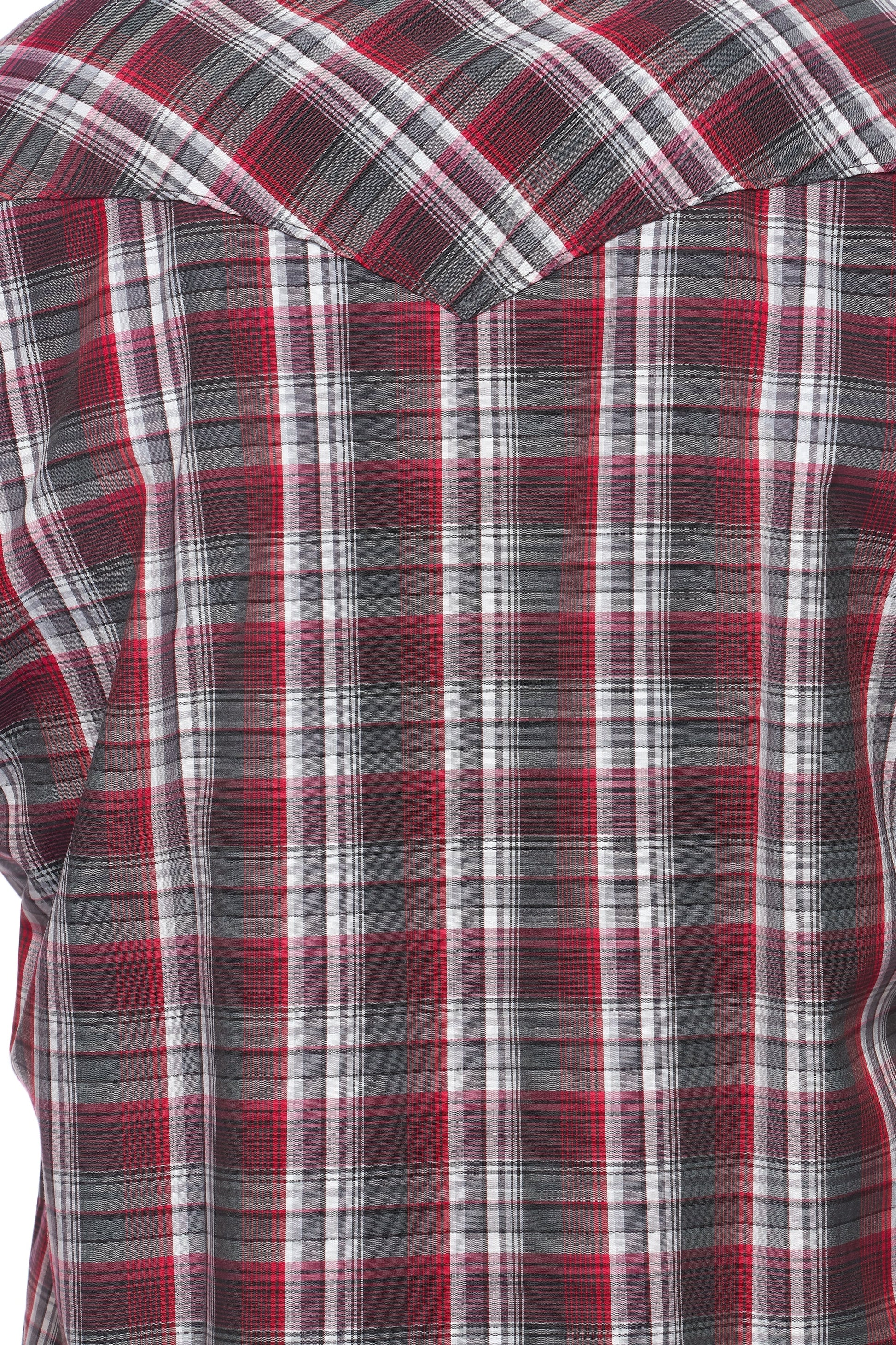 Men's Western Short Sleeve Pearl Snaps Plaid Shirt-PS400S-477 - Rodeo Clothing wholesale 