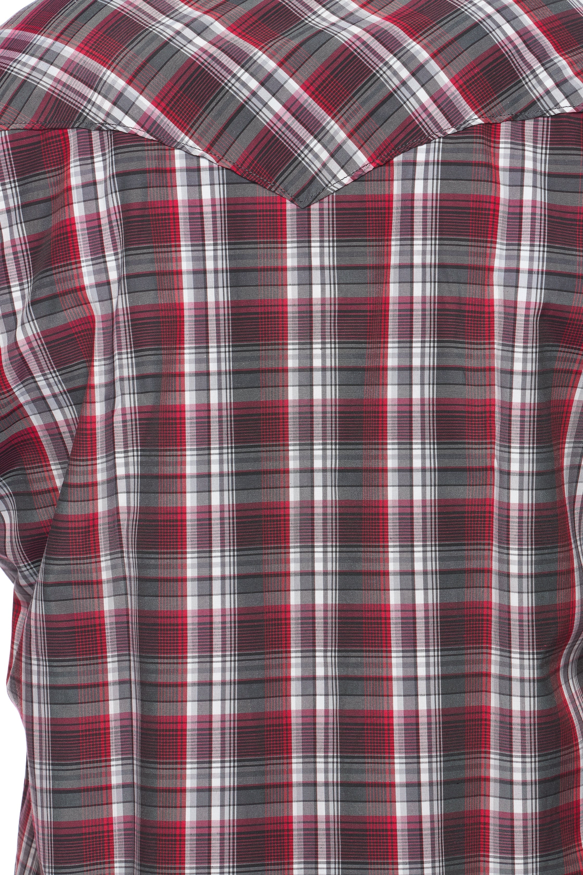 Men's Western Short Sleeve Pearl Snaps Plaid Shirt-PS400S-477 - Rodeo Clothing wholesale 