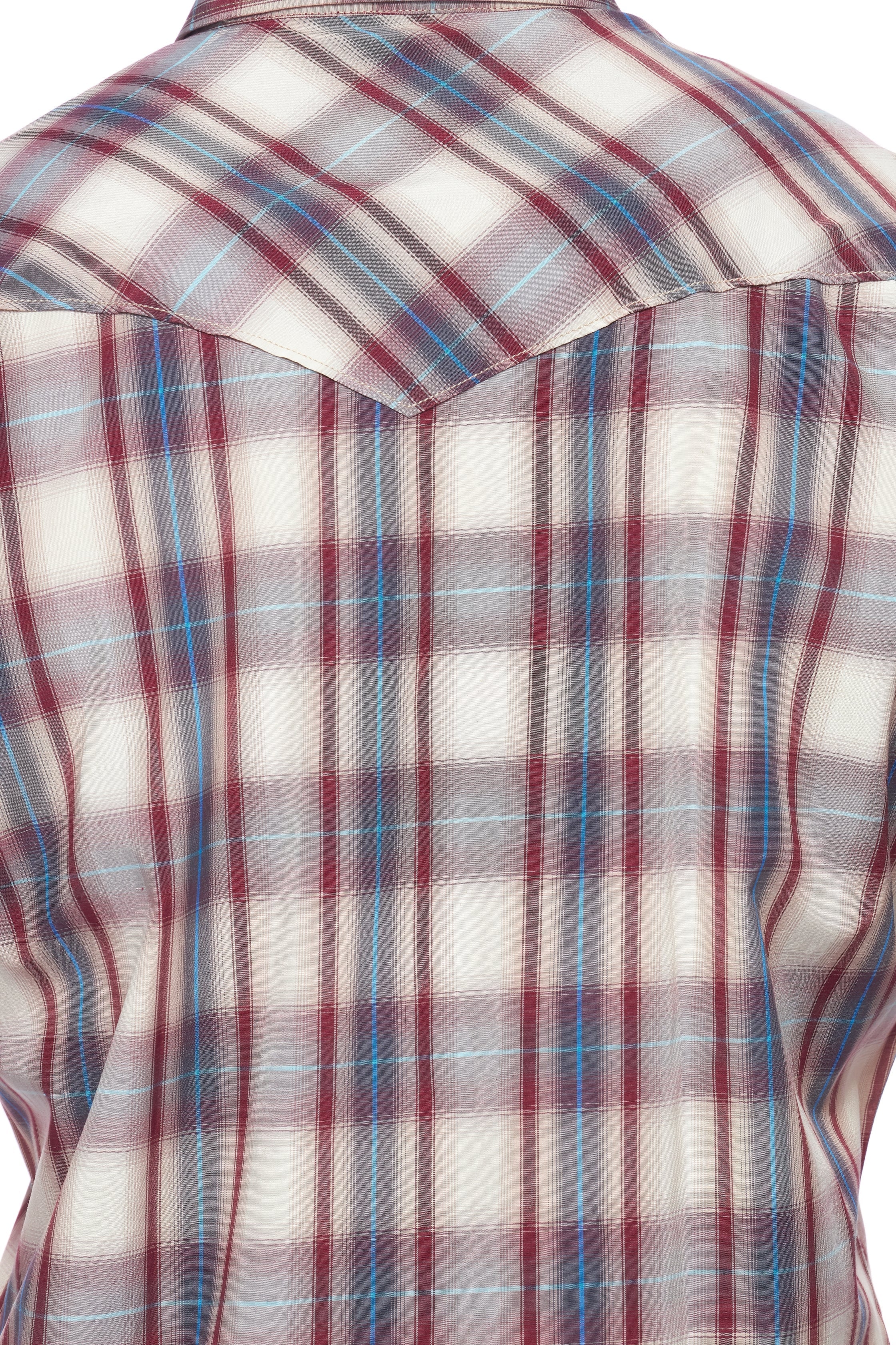 Men's Western Short Sleeve Pearl Snaps Plaid Shirt-PS400S-406 - Rodeo Clothing wholesale 