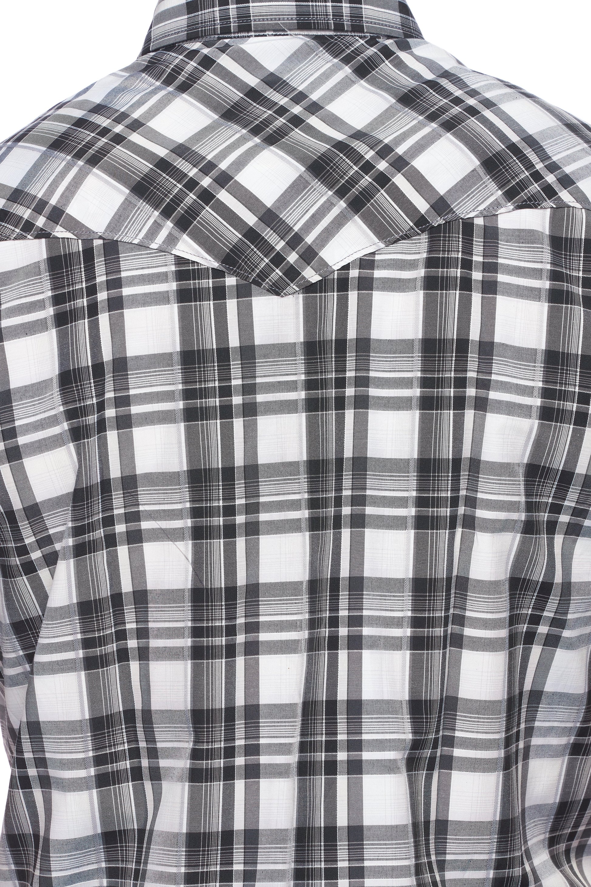 Men's Western Short Sleeve Pearl Snaps Plaid Shirt-PS400S-472 - Rodeo Clothing wholesale 