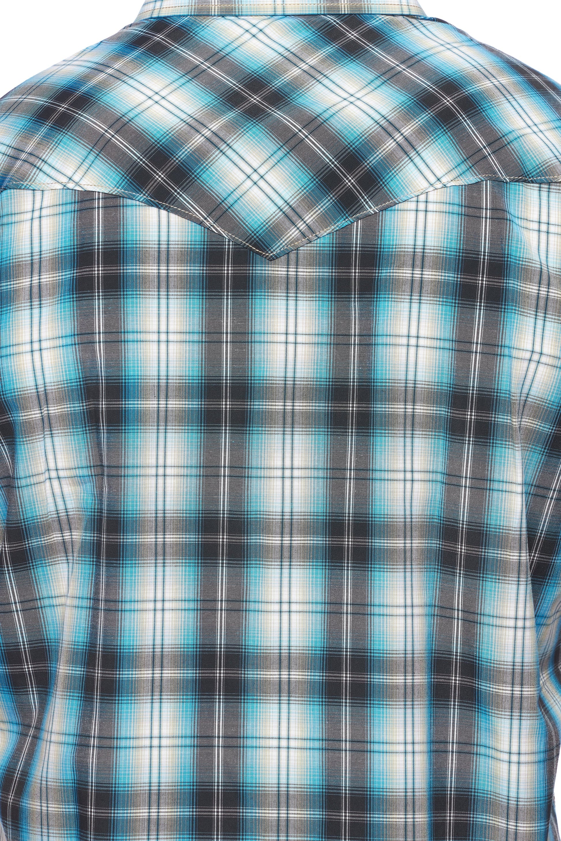 Men's Western Short Sleeve Pearl Snaps Plaid Shirt-PS400S-478 - Rodeo Clothing wholesale 