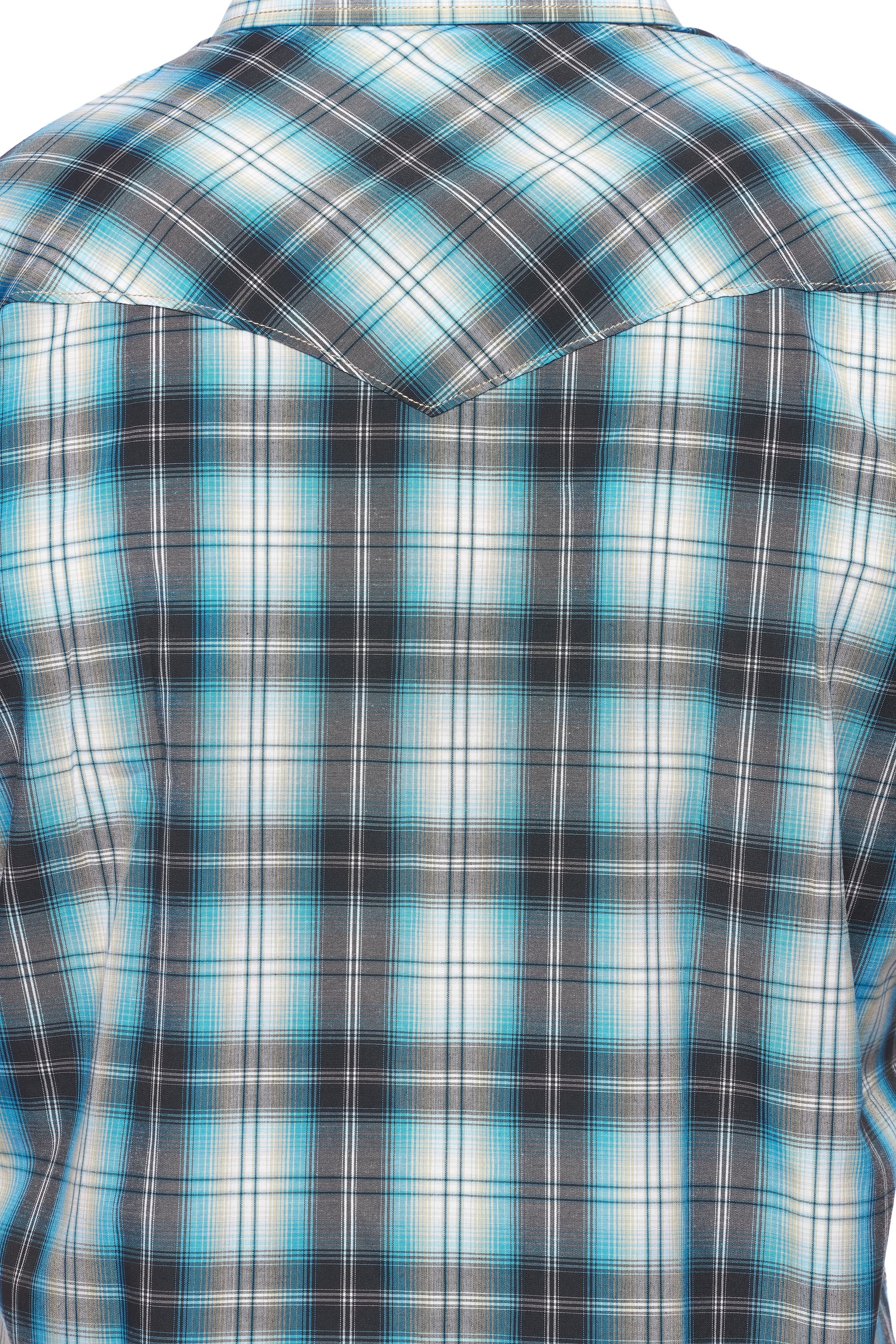 Men's Western Short Sleeve Pearl Snaps Plaid Shirt-PS400S-478 - Rodeo Clothing wholesale 