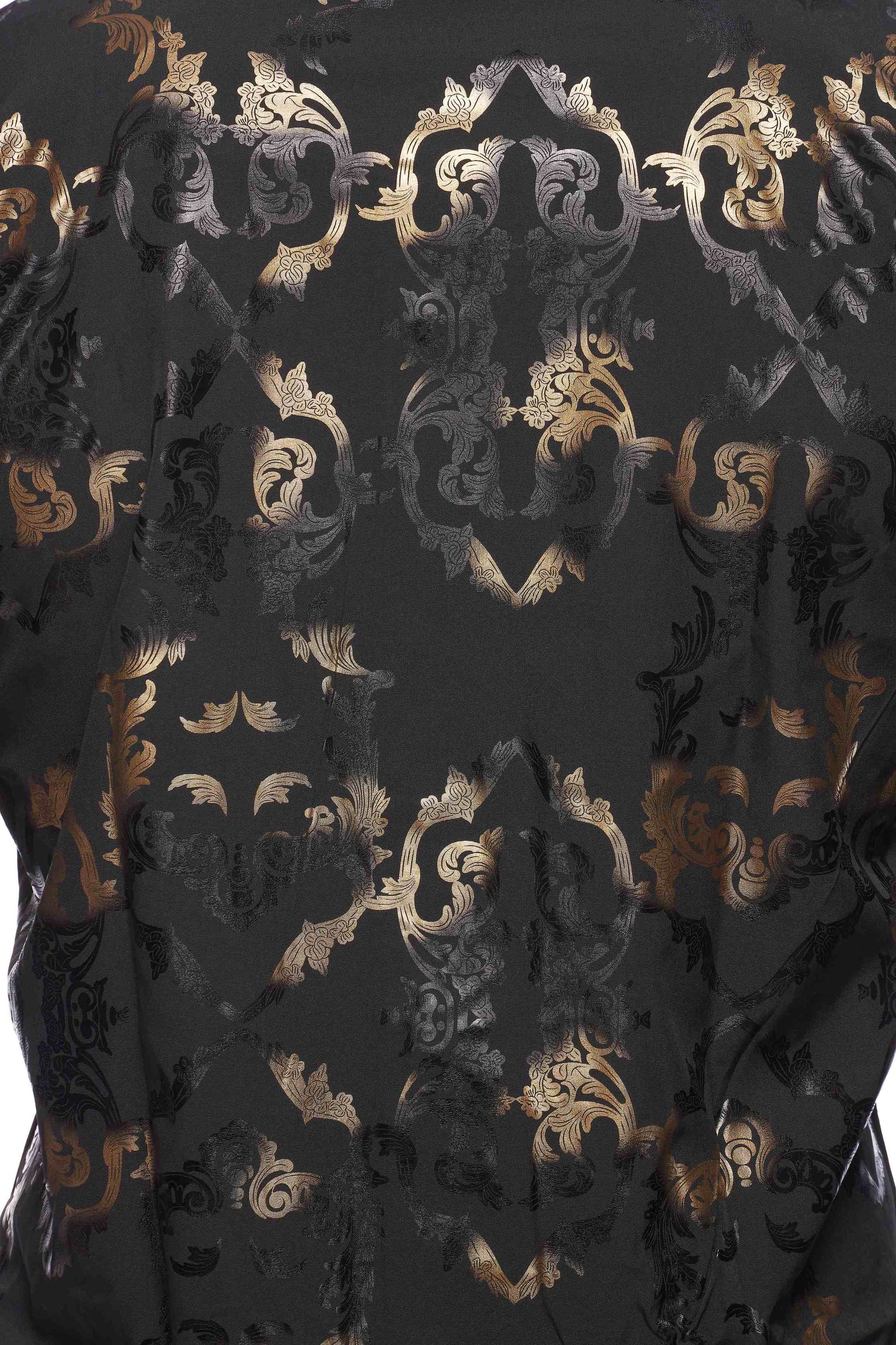 Mens Luxury Brand Printed Silk Like Shirts-HLS2002L-518 - Rodeo Clothing wholesale 