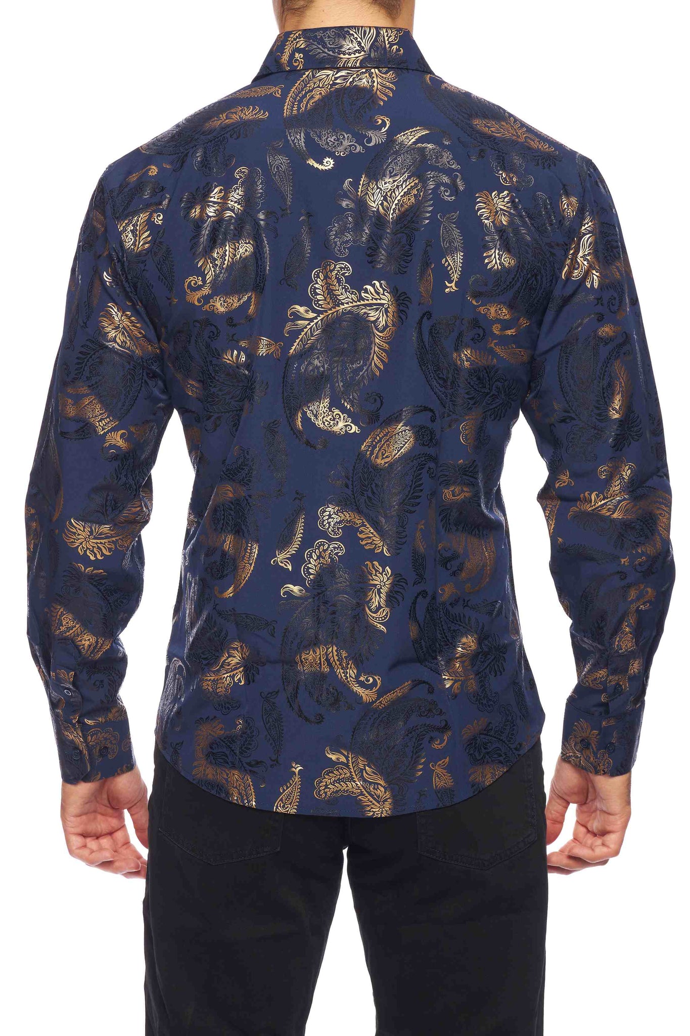 Mens Luxury Brand Printed Silk Like Shirts-HLS2002L-528