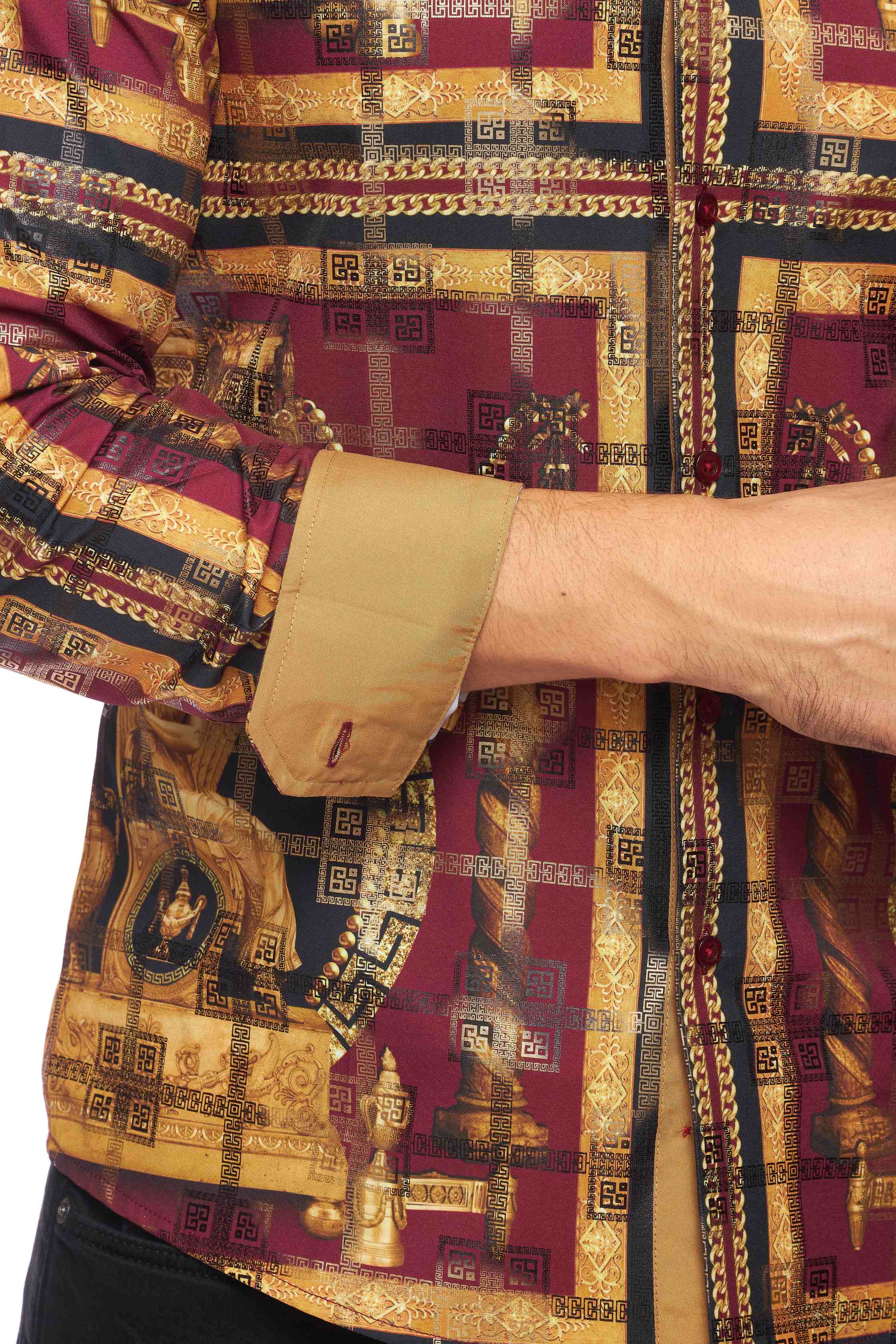 Mens Luxury Brand Printed Silk Like Shirts-HLS2002L-529 - Rodeo Clothing wholesale 