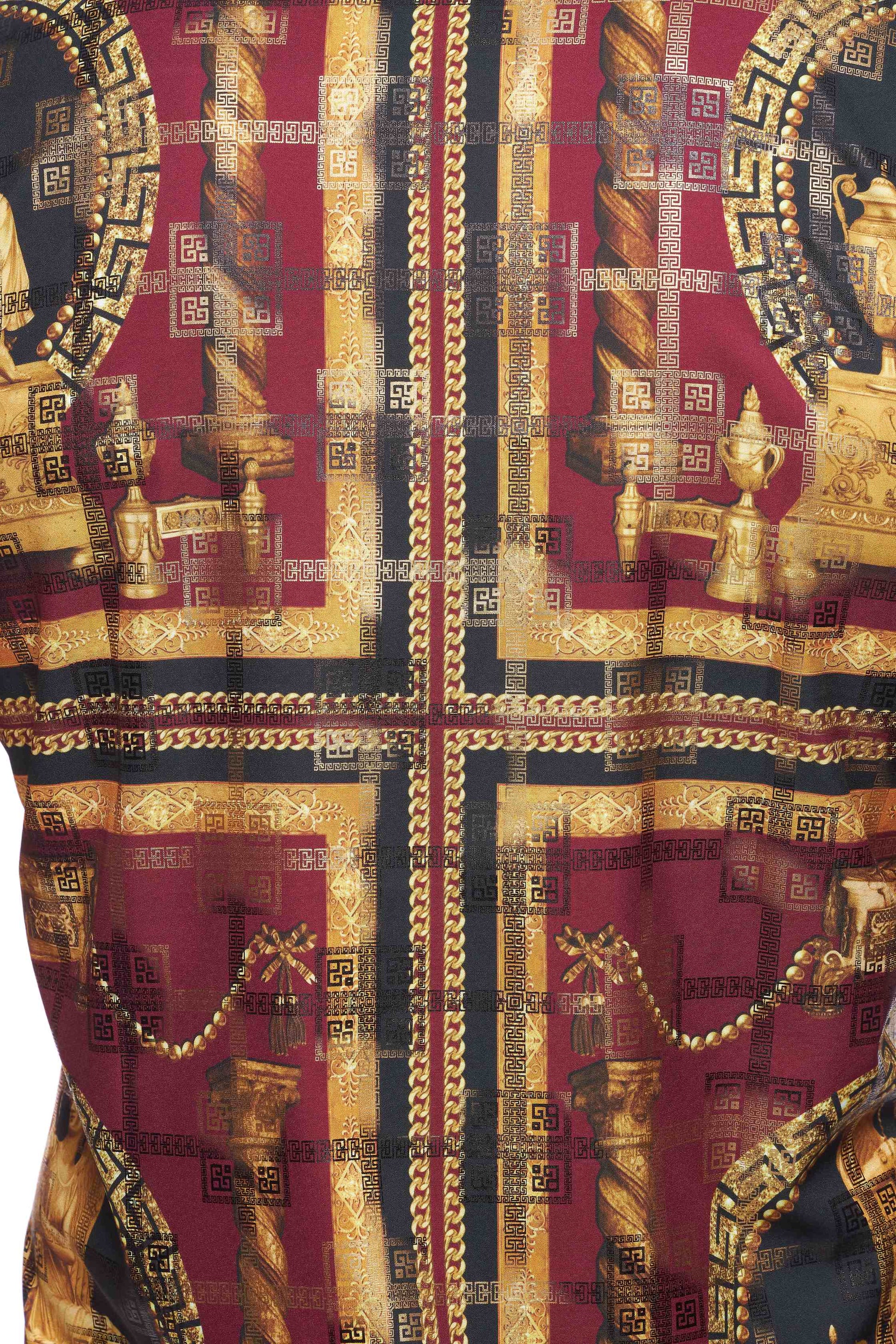 Mens Luxury Brand Printed Silk Like Shirts-HLS2002L-529 - Rodeo Clothing wholesale 