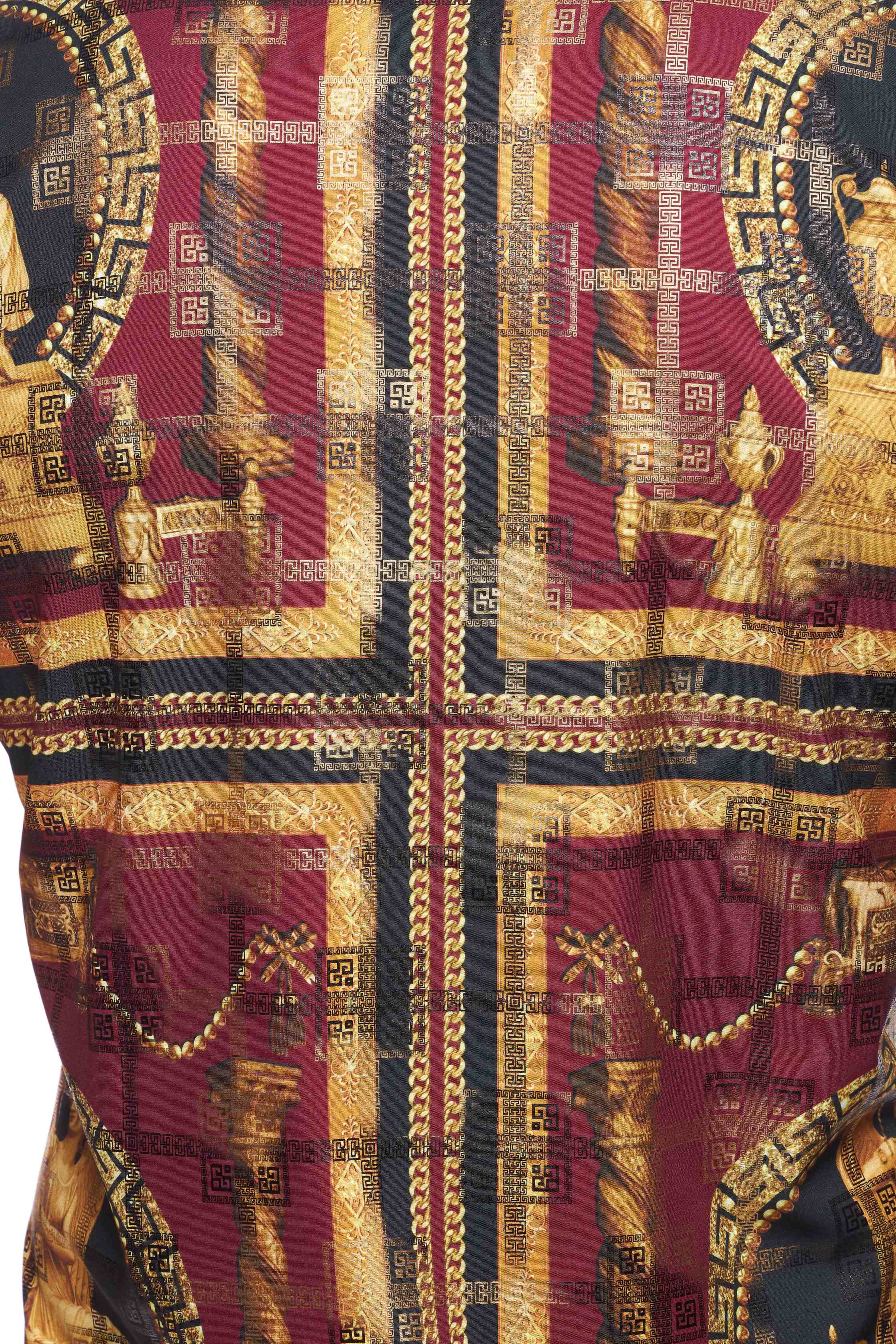 Mens Luxury Brand Printed Silk Like Shirts-HLS2002L-529 - Rodeo Clothing wholesale 