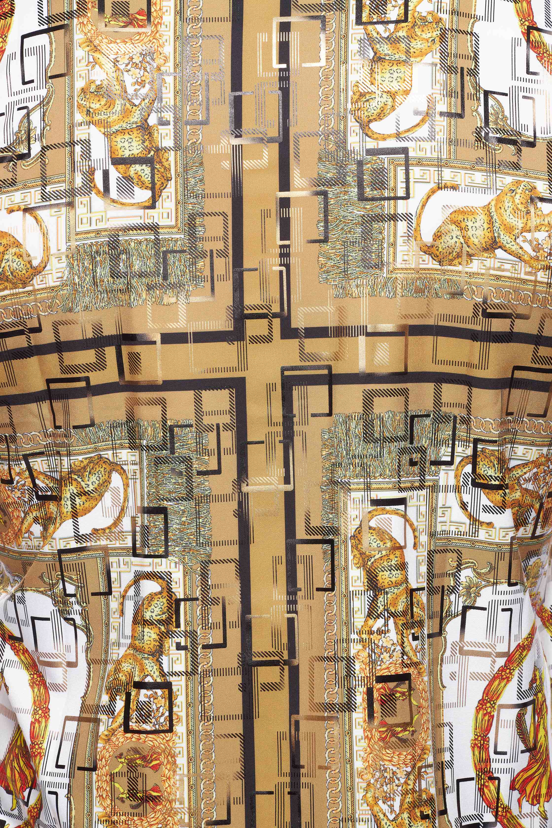 Mens Luxury Brand Printed Silk Like Shirts-HLS2002L-535 - Rodeo Clothing wholesale 