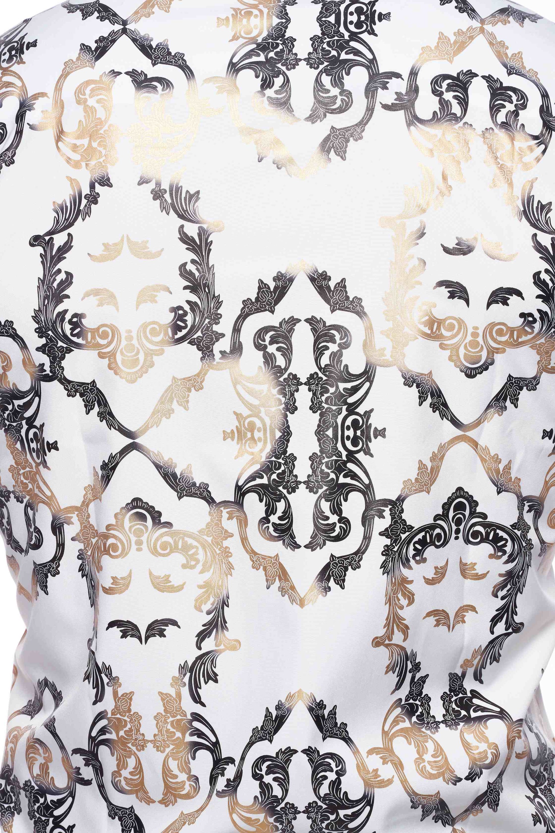 Mens Luxury Brand Printed Silk Like Shirts-HLS2002L-517 - Rodeo Clothing wholesale 
