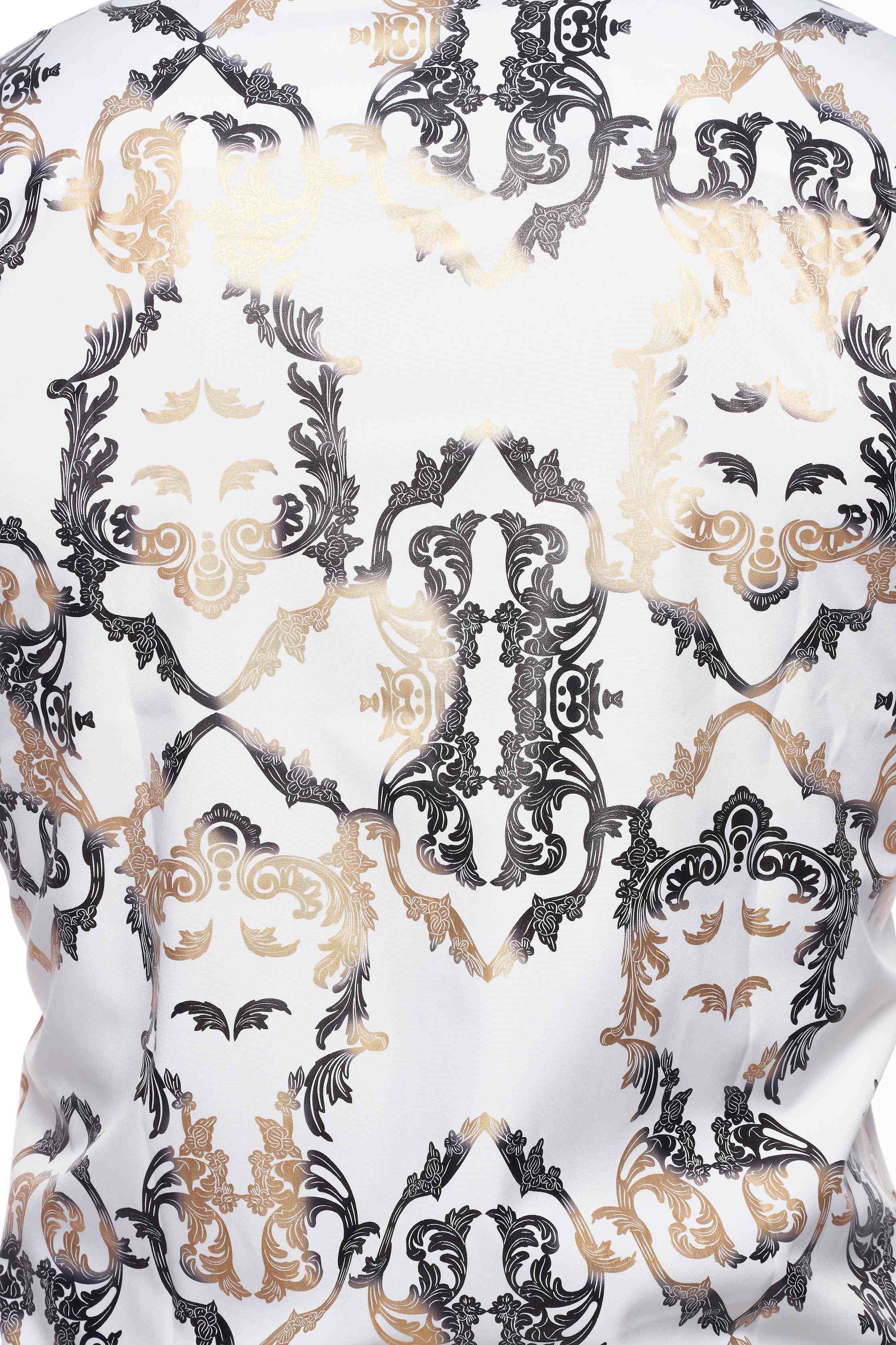 Mens Luxury Brand Printed Silk Like Shirts-HLS2002L-517 - Rodeo Clothing wholesale 