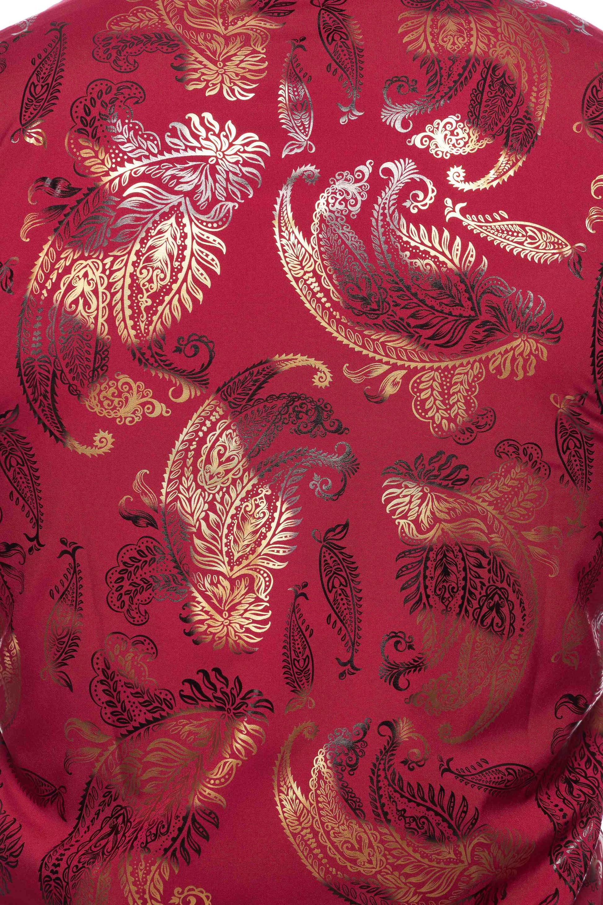Mens Luxury Brand Printed Silk Like Shirts-HLS2002L-526 - Rodeo Clothing wholesale 