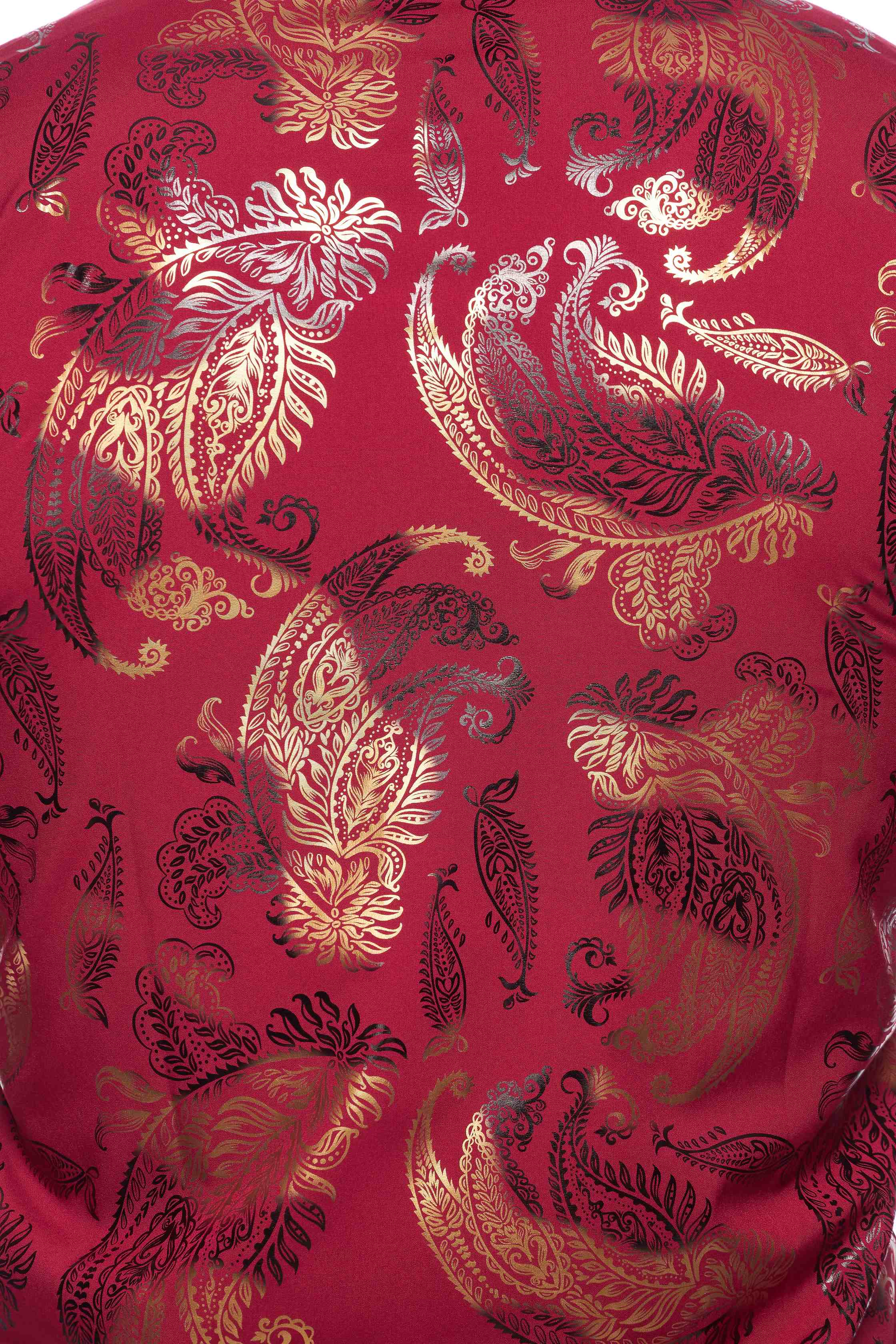 Mens Luxury Brand Printed Silk Like Shirts-HLS2002L-526 - Rodeo Clothing wholesale 