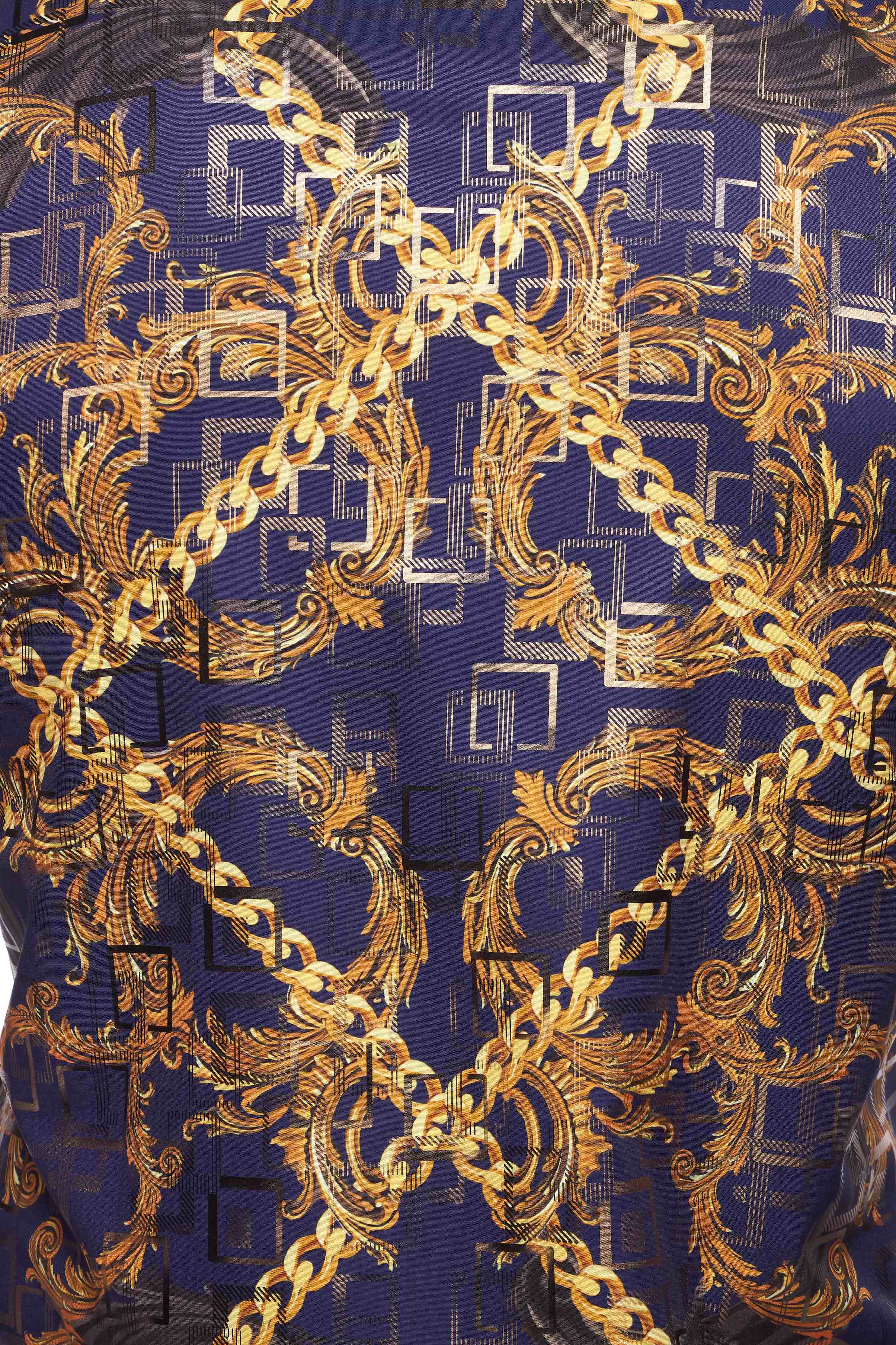 Mens Luxury Brand Printed Silk Like Shirts-HLS2002L-531 - Rodeo Clothing wholesale 