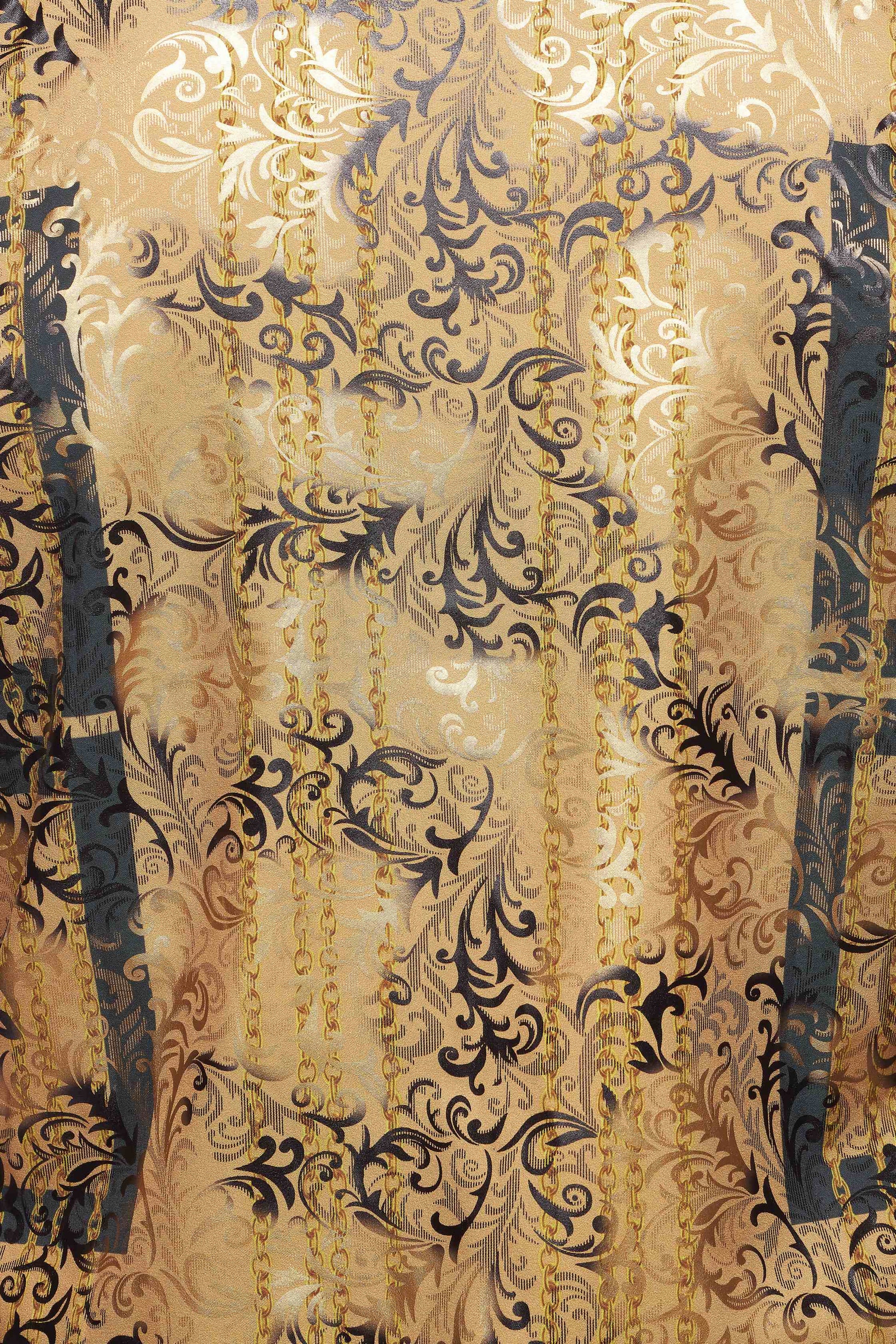 Mens Luxury Brand Printed Silk Like Shirts-HLS2002L-521 - Rodeo Clothing wholesale 