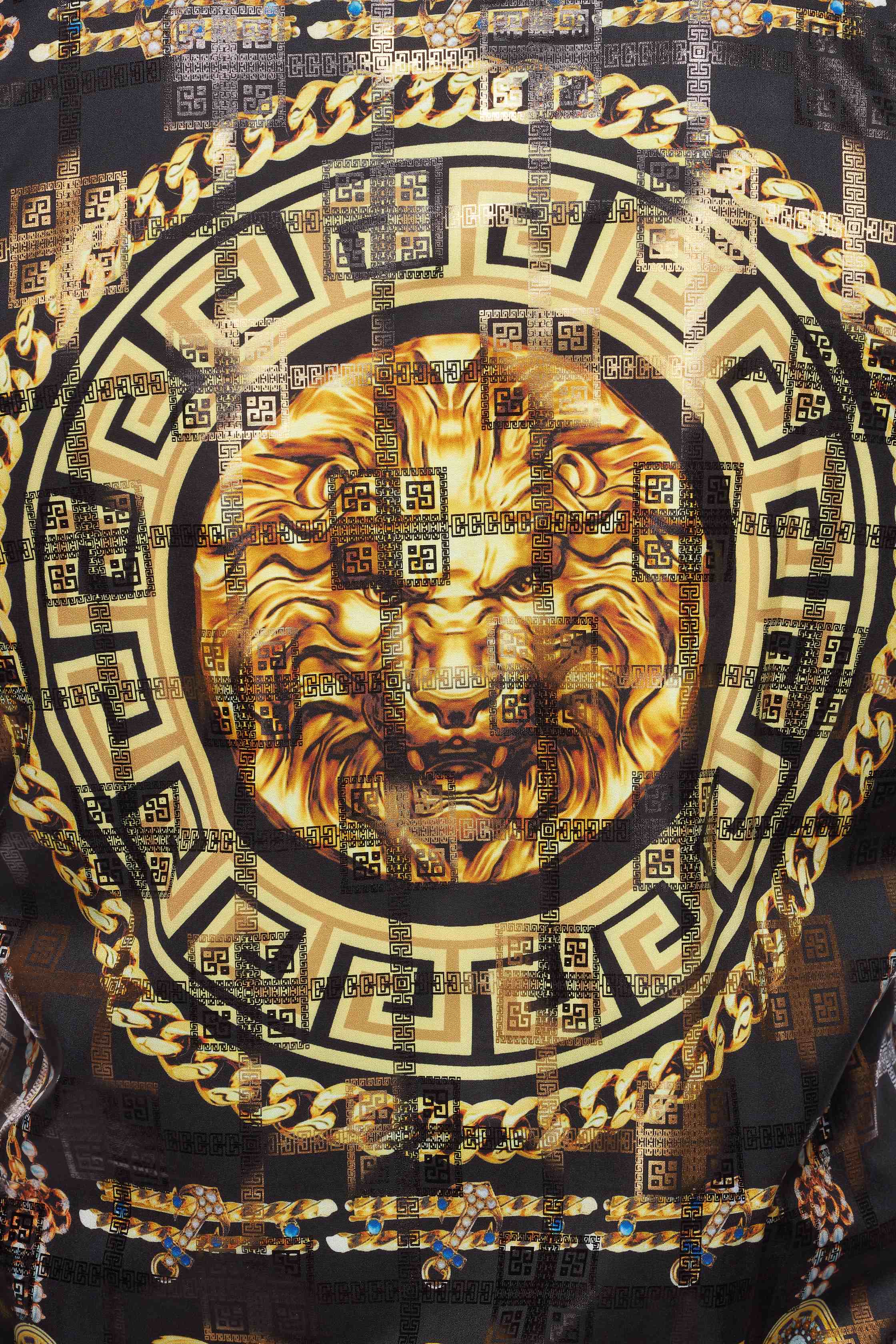 Mens Luxury Brand Printed Silk Like Shirts-HLS2002L-524 - Rodeo Clothing wholesale 