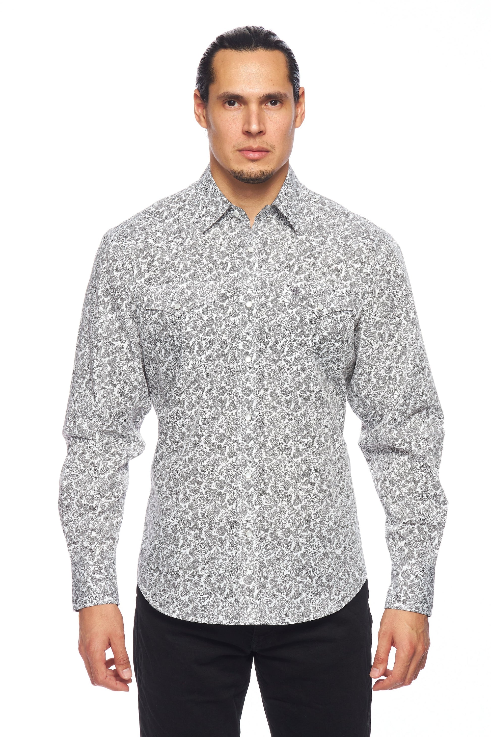 Men's Western Pearl Snap Print Shirt-PS100L-171 - Rodeo Clothing wholesale 