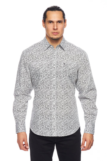 Men's Western Pearl Snap Print Shirt-PS100L-171 - Rodeo Clothing wholesale 
