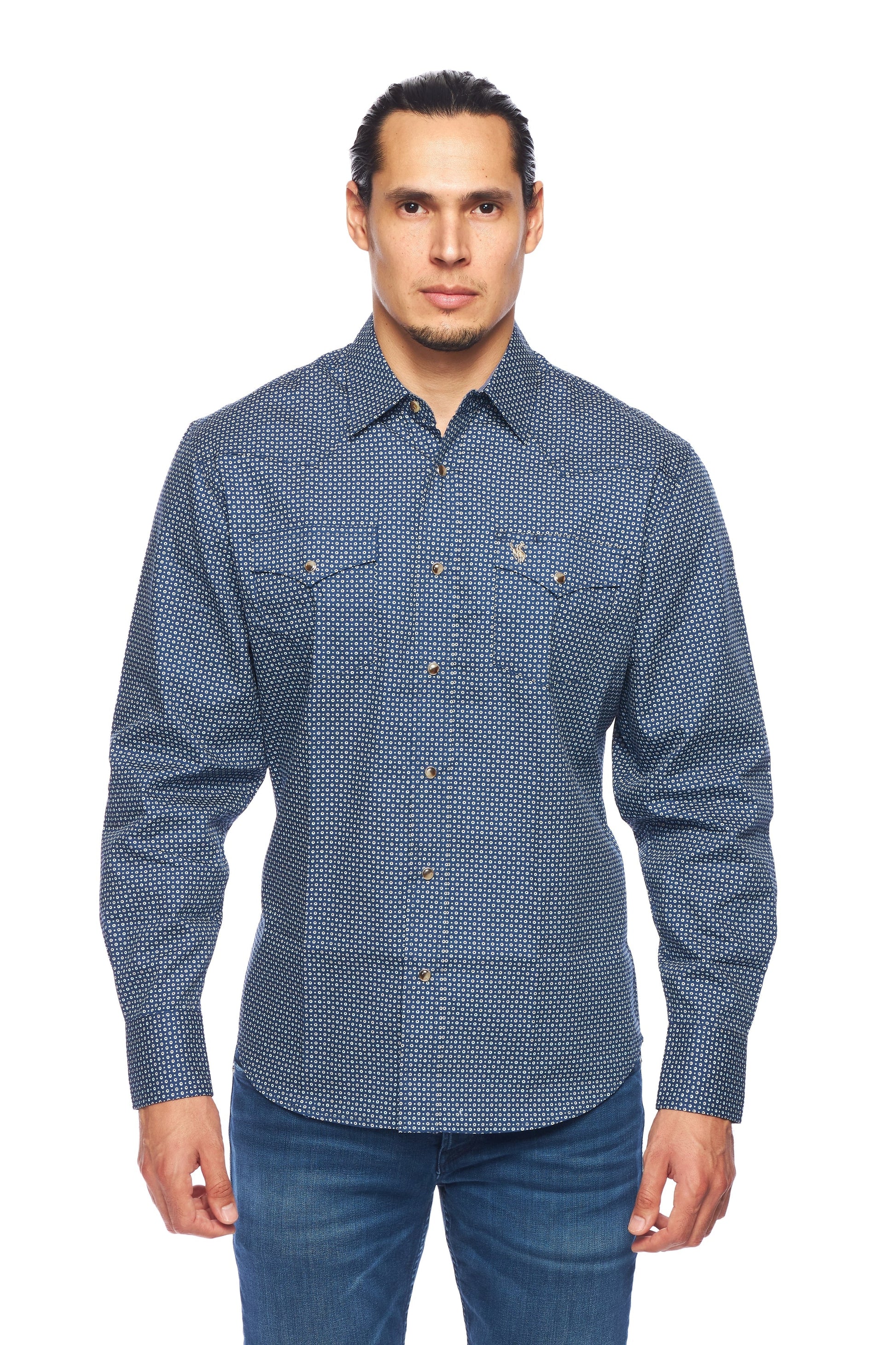 Men's Western Pearl Snap Print Shirt-PS100L-158 - Rodeo Clothing wholesale 