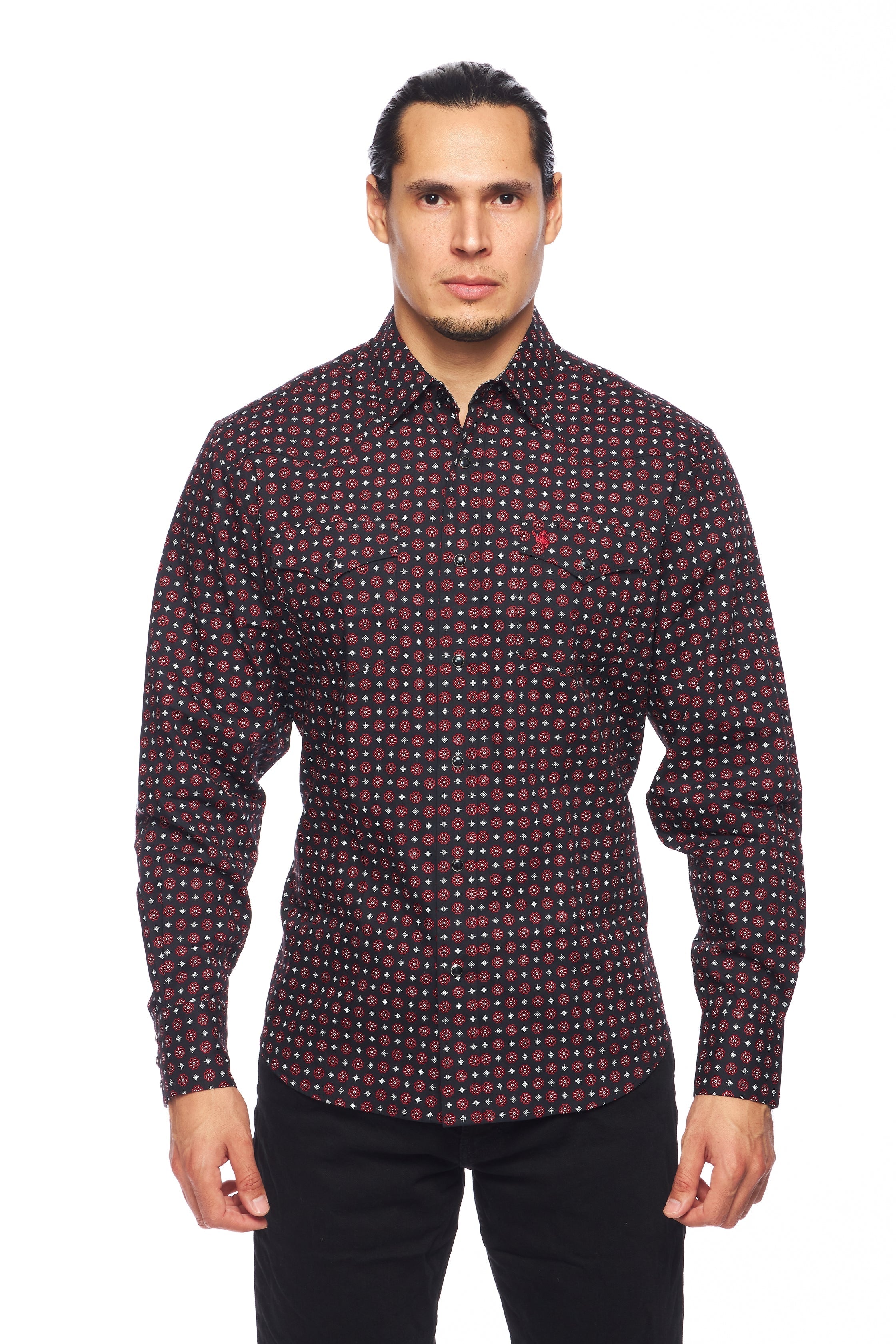 Men's Western Pearl Snap Print Shirt-PS100L-164 - Rodeo Clothing wholesale 