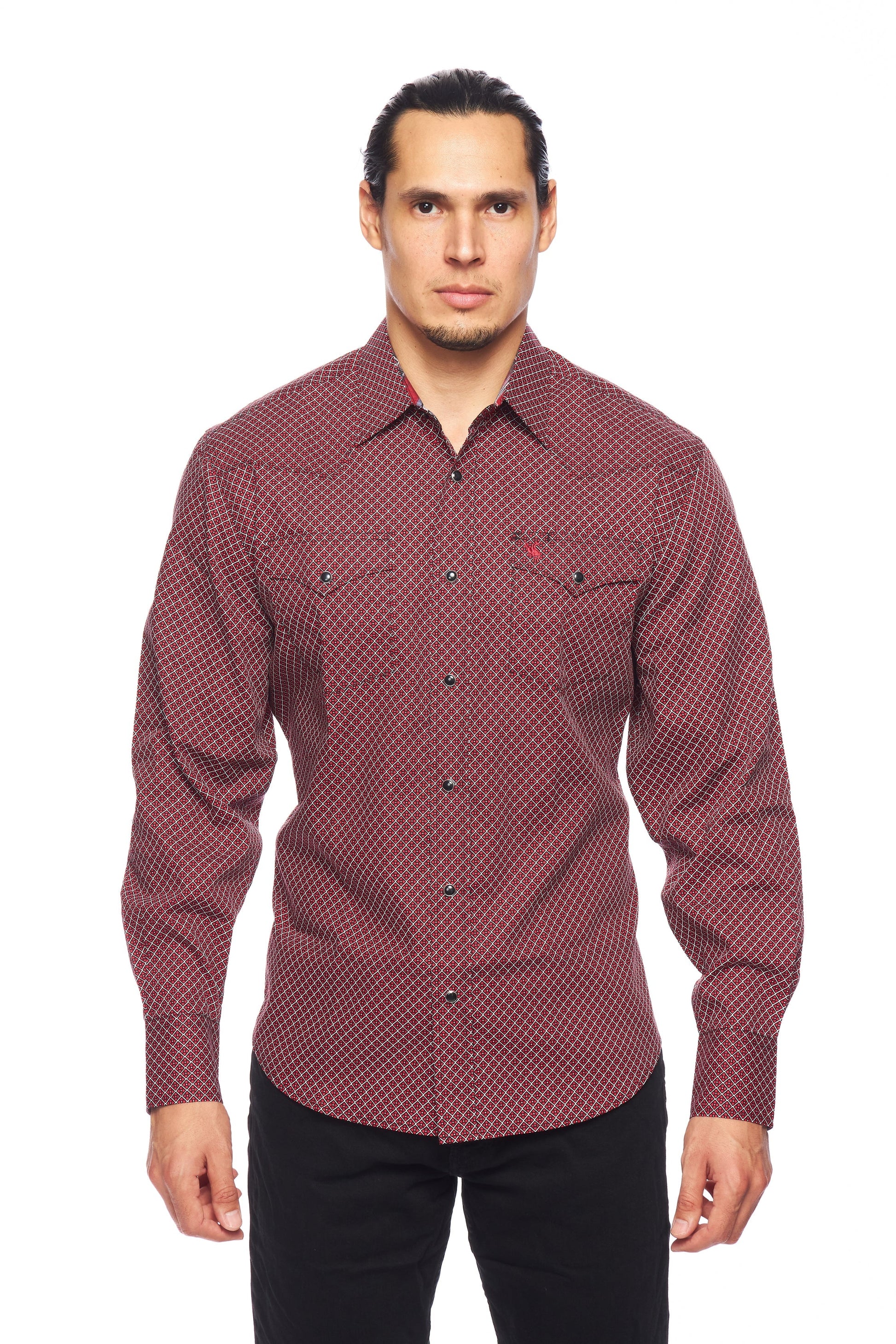 Men's Western Pearl Snap Print Shirt-PS100L-167 - Rodeo Clothing wholesale 