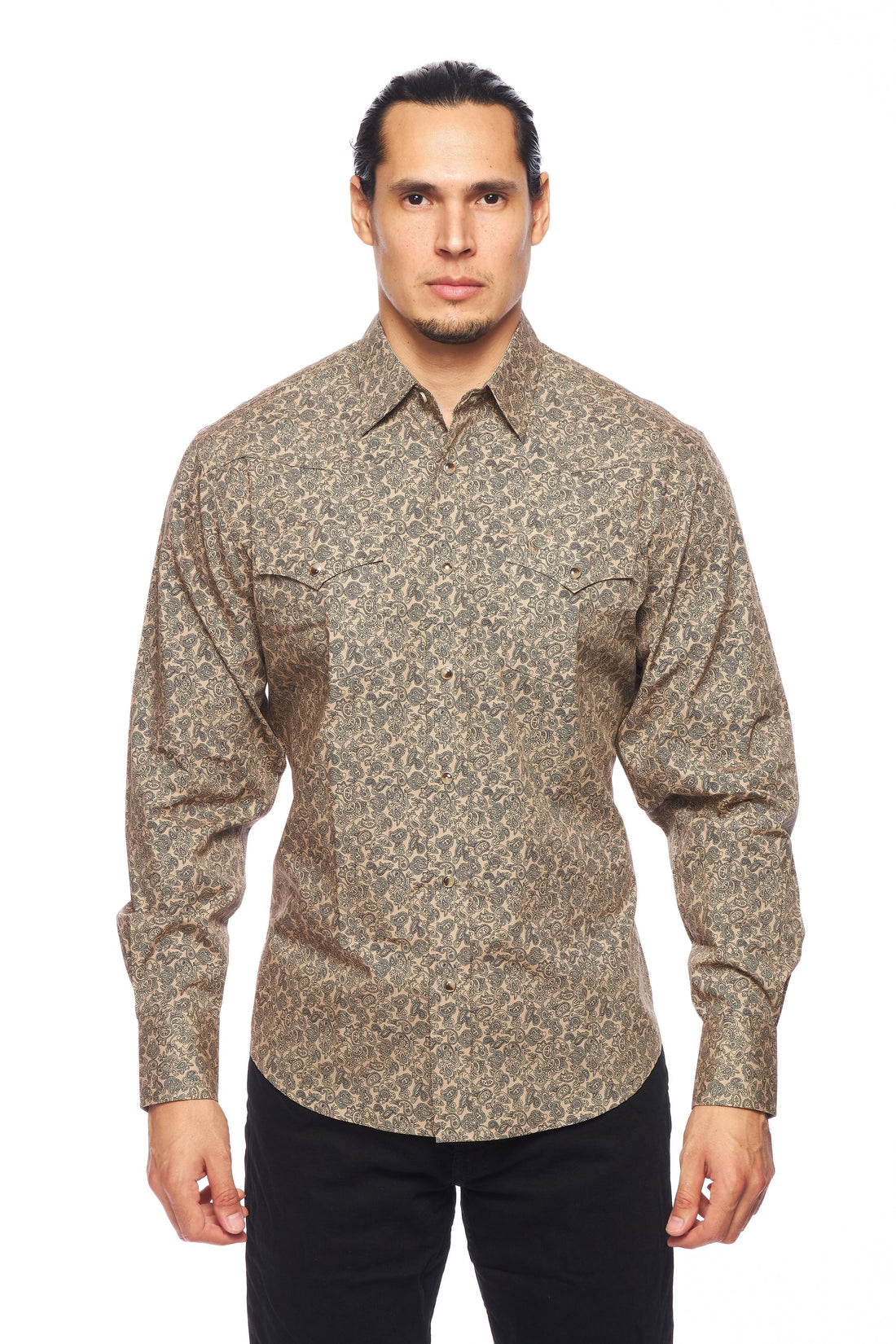 Men's Western Pearl Snap Print Shirt-PS100L-172 - Rodeo Clothing wholesale 
