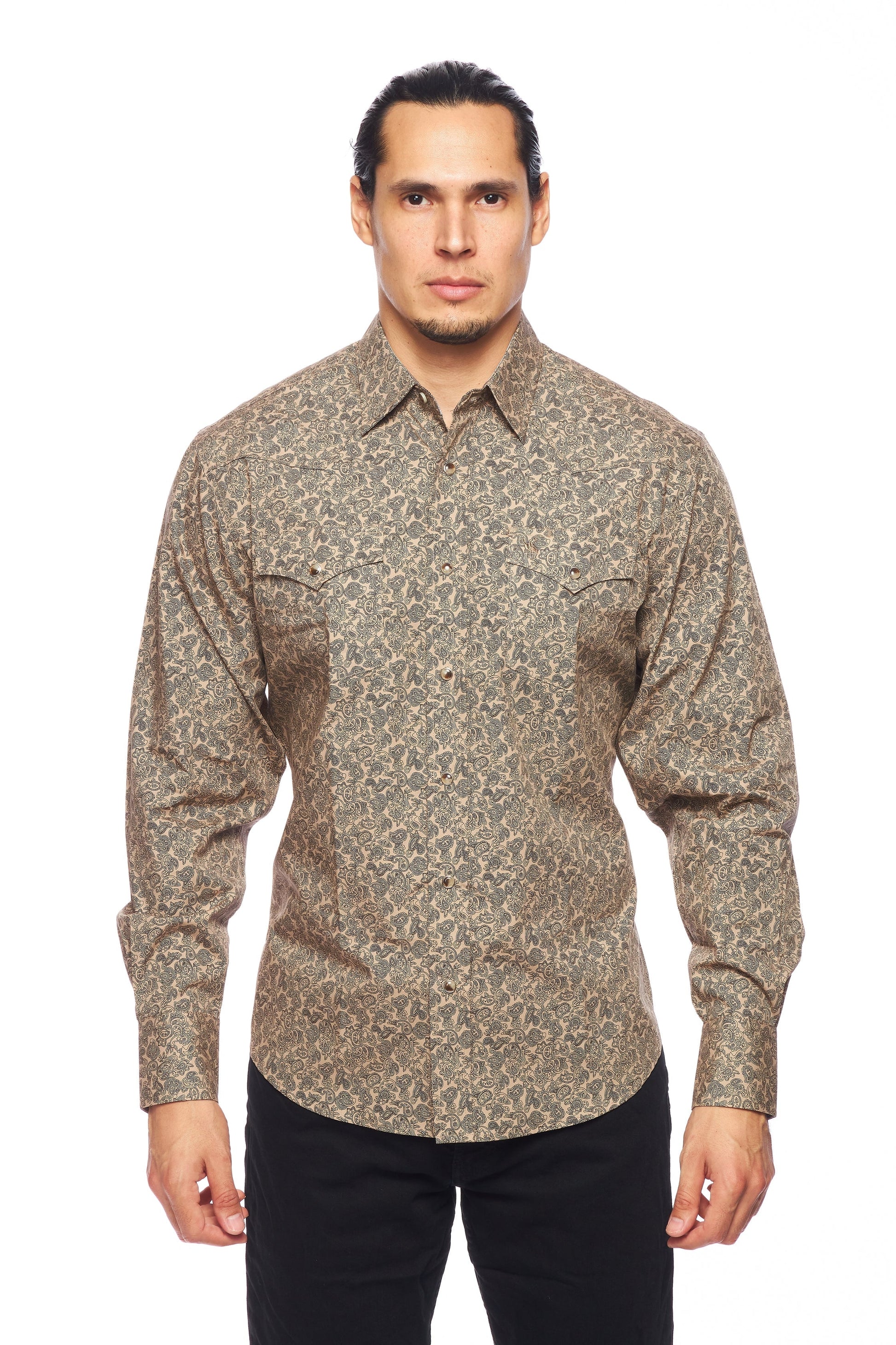 Men's Western Pearl Snap Print Shirt-PS100L-172 - Rodeo Clothing wholesale 