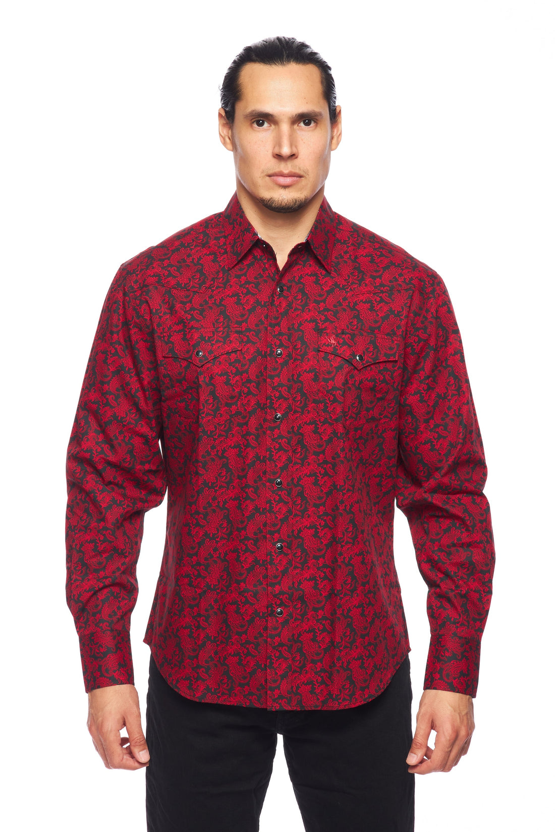 Men's Western Pearl Snap Print Shirt-PS100L-169 - Rodeo Clothing wholesale 