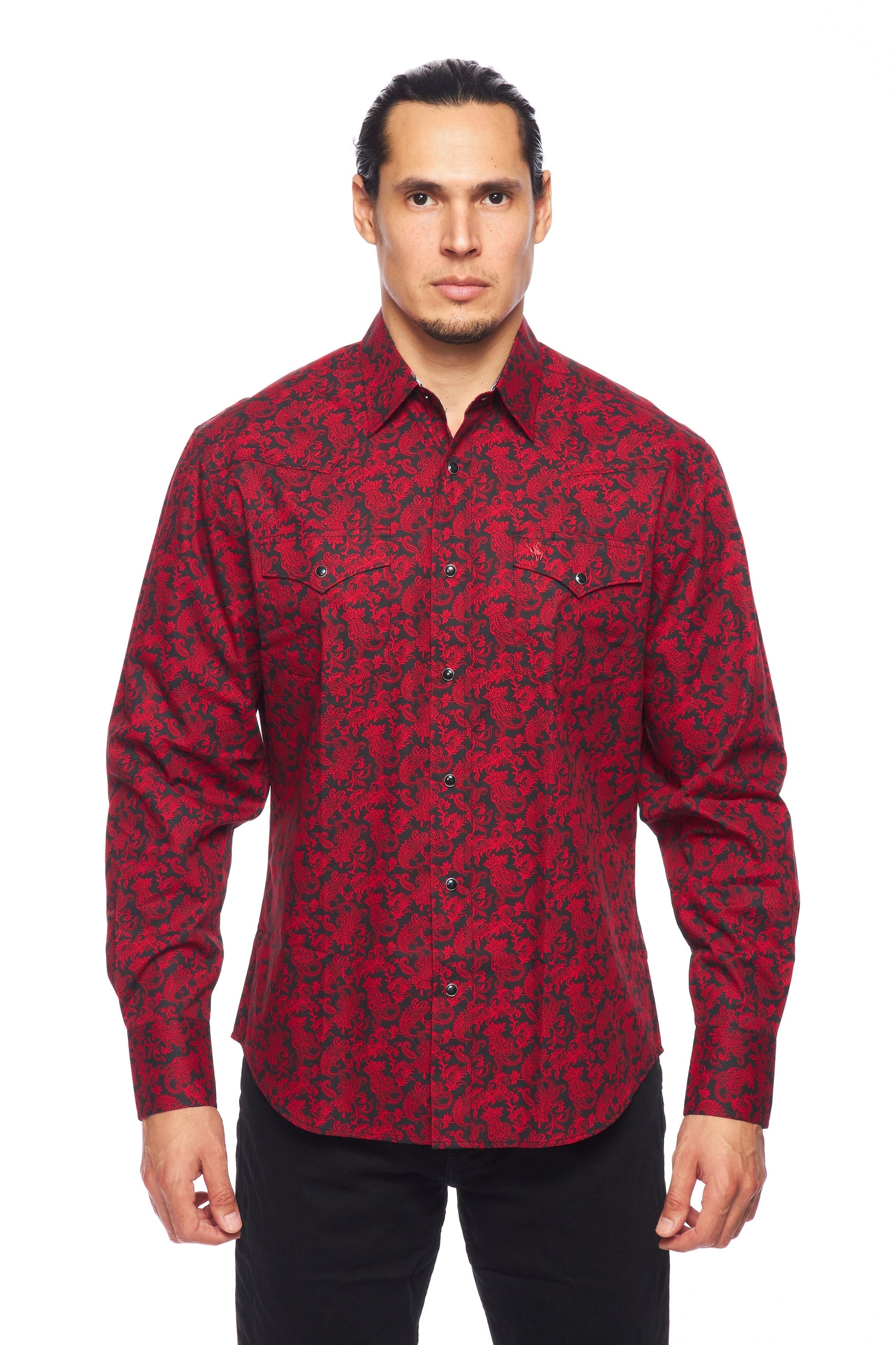 Men's Western Pearl Snap Print Shirt-PS100L-169 - Rodeo Clothing wholesale 