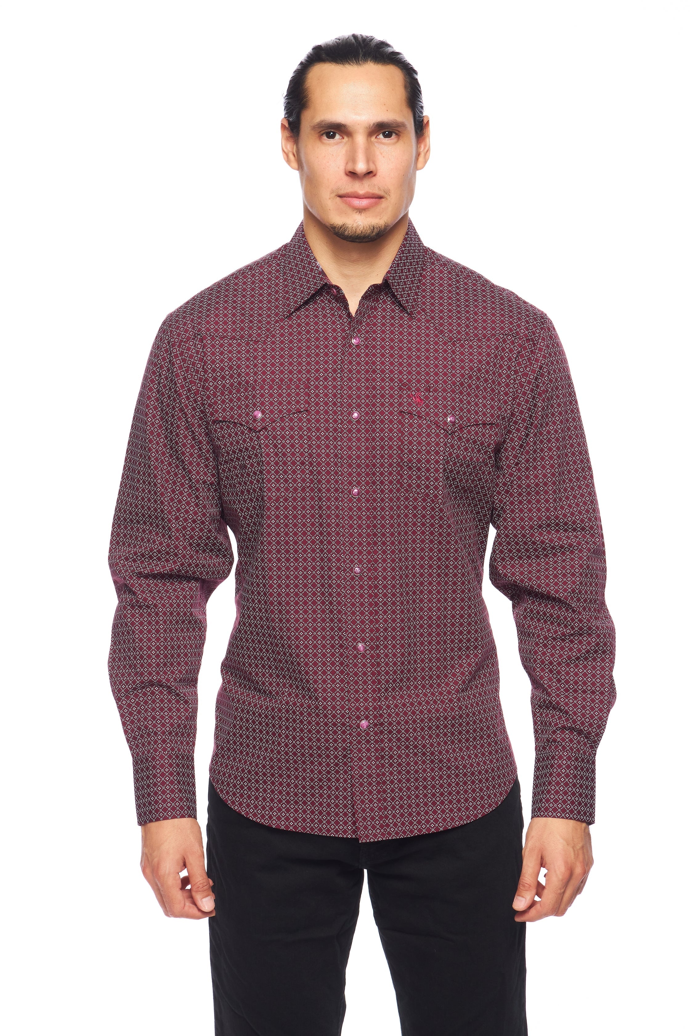 Men's Western Pearl Snap Print Shirt-PS100L-159 - Rodeo Clothing wholesale 